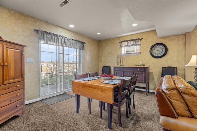 dining room featuring carpet floors