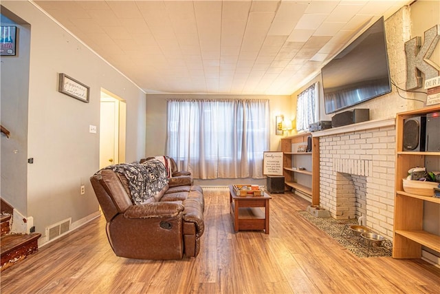 4 Hookton Ave, South Union Twp, PA 15401 - living area featuring wood-type flooring and a fireplace