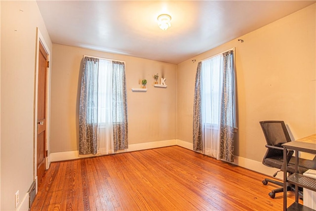 4 Hookton Ave, South Union Twp, PA 15401 - home office with healthy amount of natural light, hardwood / wood-style flooring, and baseboards