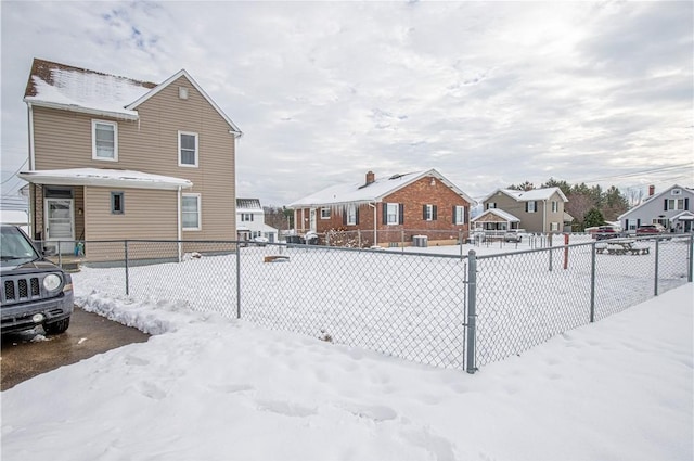 view of yard covered in snow