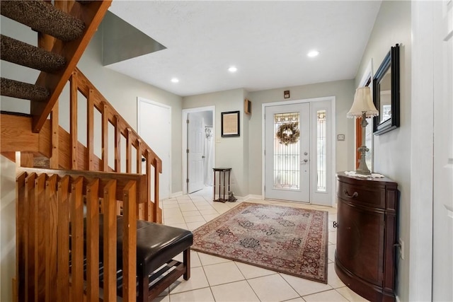 view of tiled foyer entrance