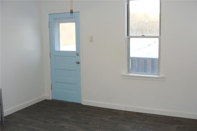 entryway with dark wood-type flooring