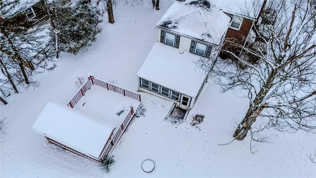 view of snowy aerial view