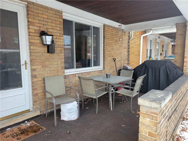 view of patio / terrace featuring a grill