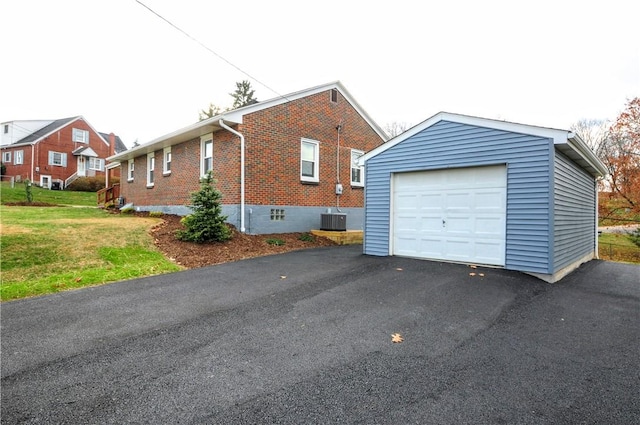 garage with central AC unit