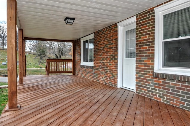 wooden deck with a porch