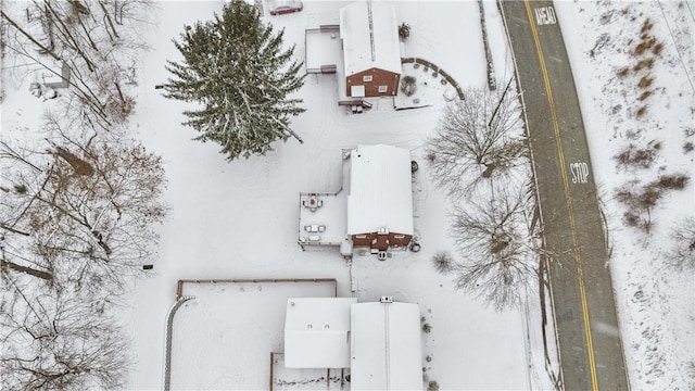 view of snowy aerial view