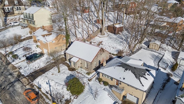 view of snowy aerial view