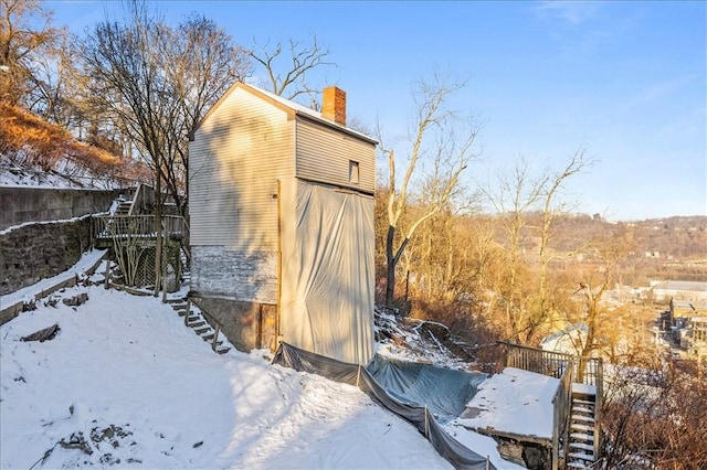 view of snow covered structure