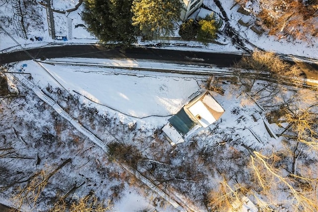 view of snowy aerial view