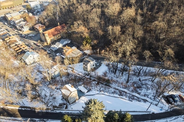 view of snowy aerial view