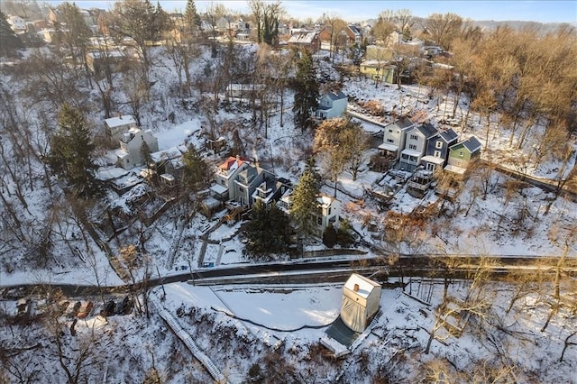 view of snowy aerial view