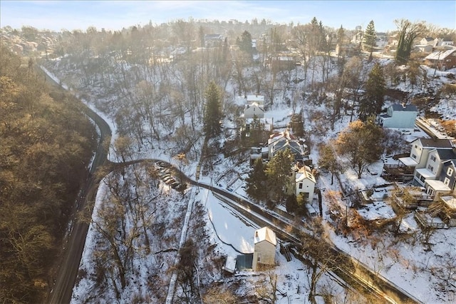 view of snowy aerial view