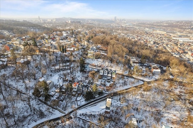 view of snowy aerial view