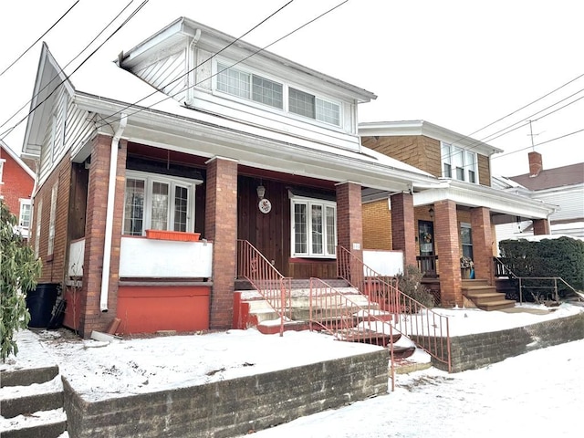 view of front of home featuring covered porch