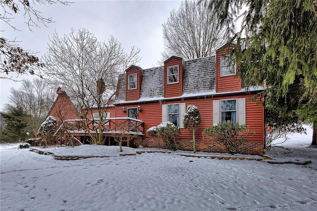 view of front of property with a deck