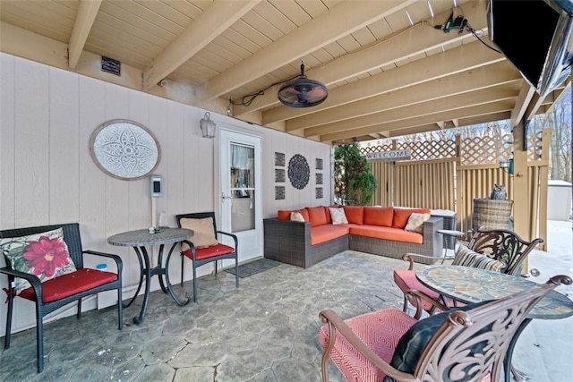 view of patio featuring an outdoor living space