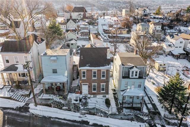 view of snowy aerial view