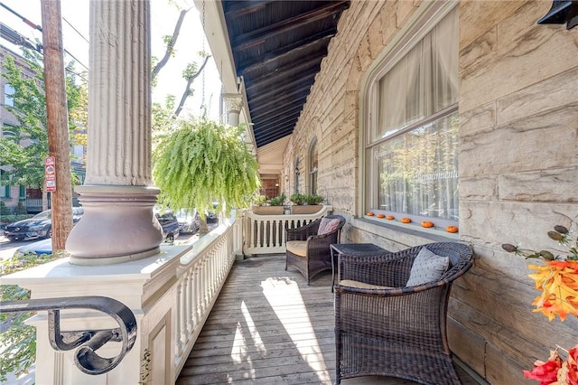 exterior space with covered porch