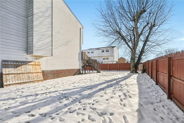 view of snowy yard