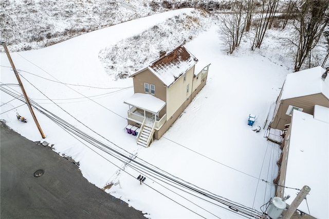 view of snowy aerial view