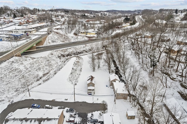 view of snowy aerial view