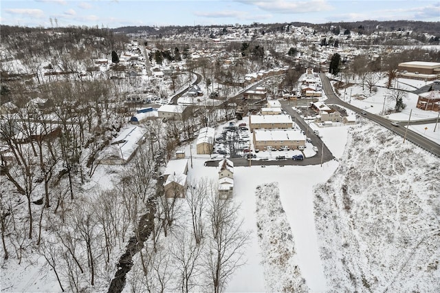 view of snowy aerial view