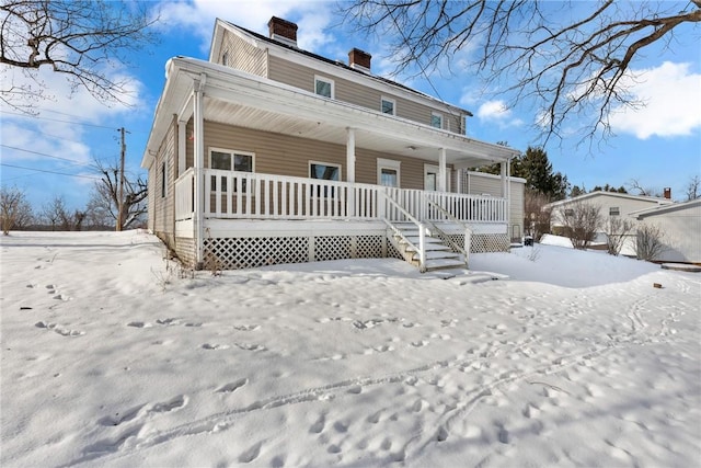 view of front of property with a porch