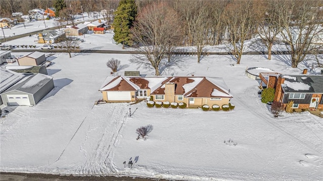 view of snowy aerial view