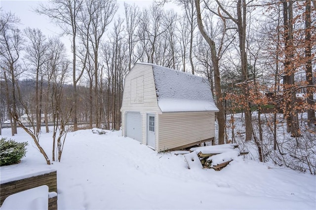 view of snowy exterior