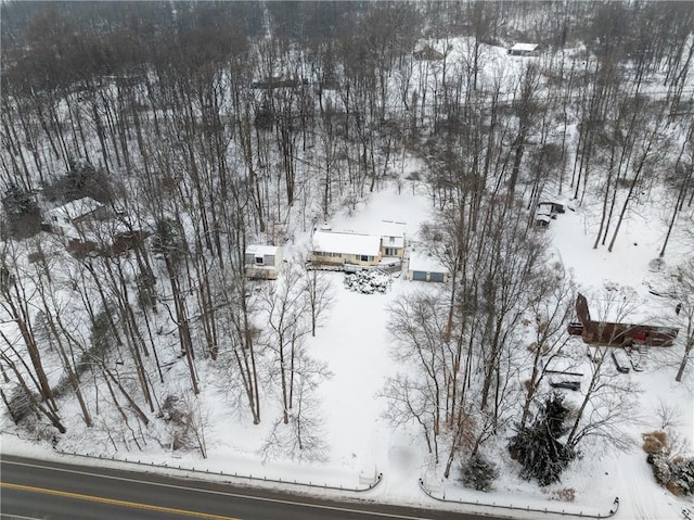 view of snowy aerial view