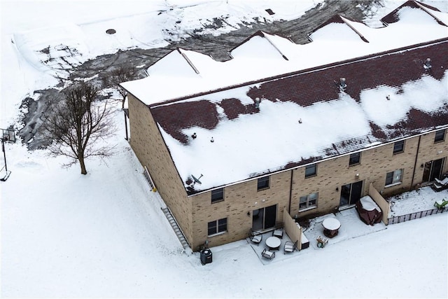 view of snowy aerial view