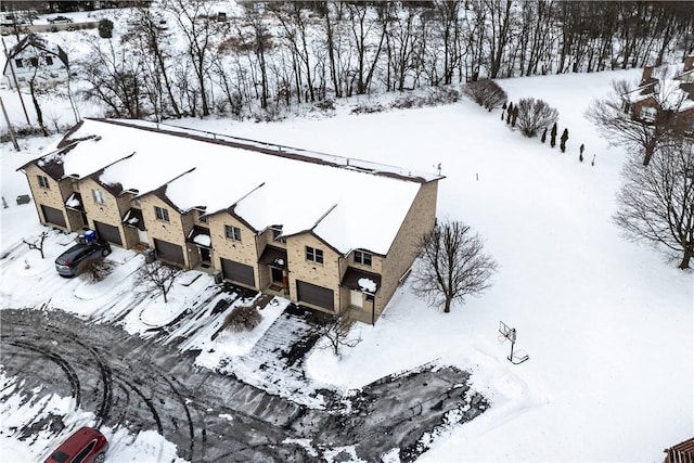 view of snowy aerial view