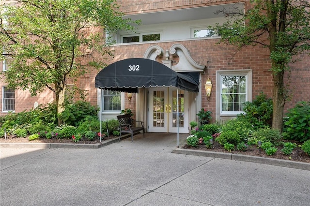 entrance to property with french doors