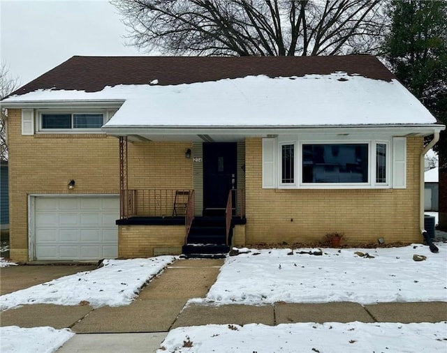 view of front facade with a garage