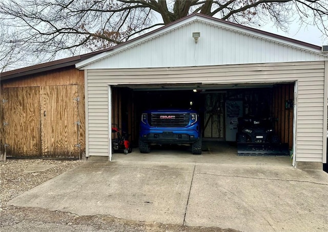 view of garage