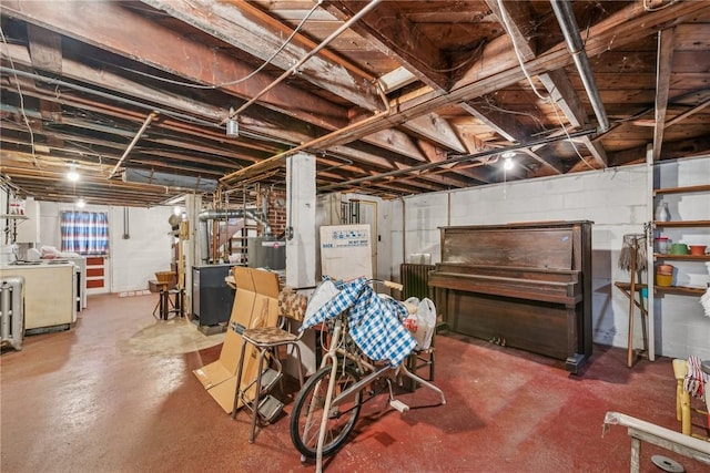 basement with washer / clothes dryer