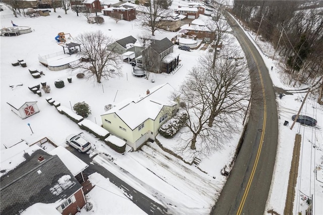 view of snowy aerial view