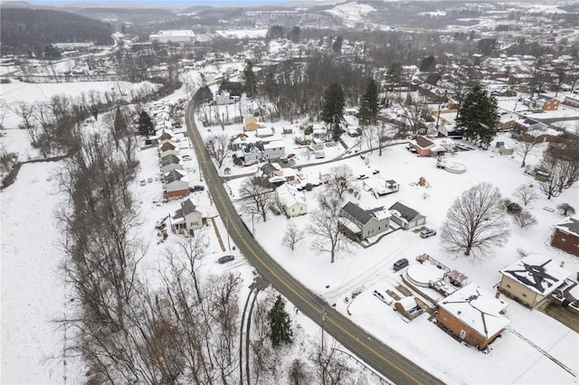 view of snowy aerial view