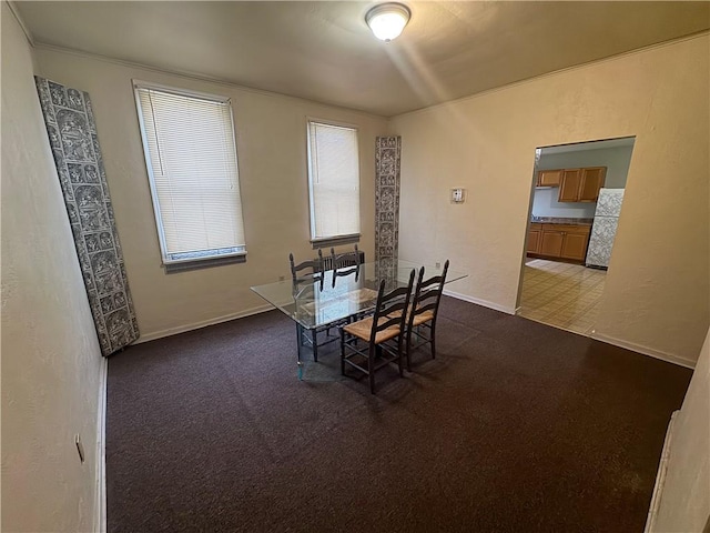 view of carpeted dining space