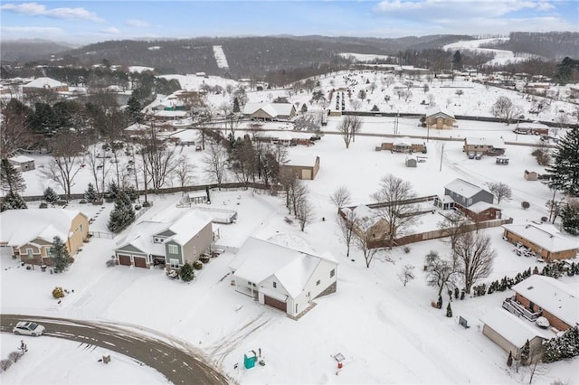 view of snowy aerial view