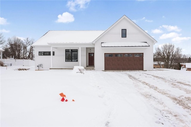 view of modern inspired farmhouse