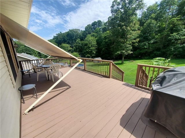 207 October Dr, Twp Of But Se, PA 16002 - wooden deck with a yard and outdoor dining area