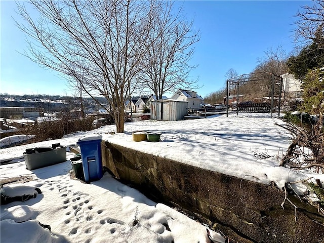 view of snowy yard