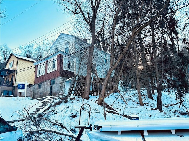 view of snowy exterior