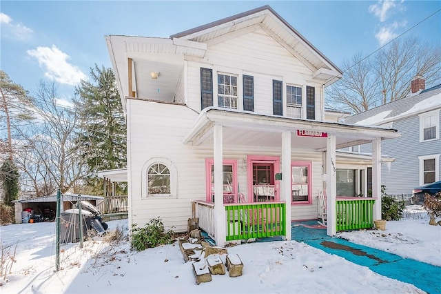 view of front of house featuring covered porch