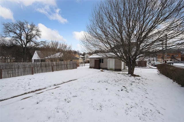 view of snowy yard