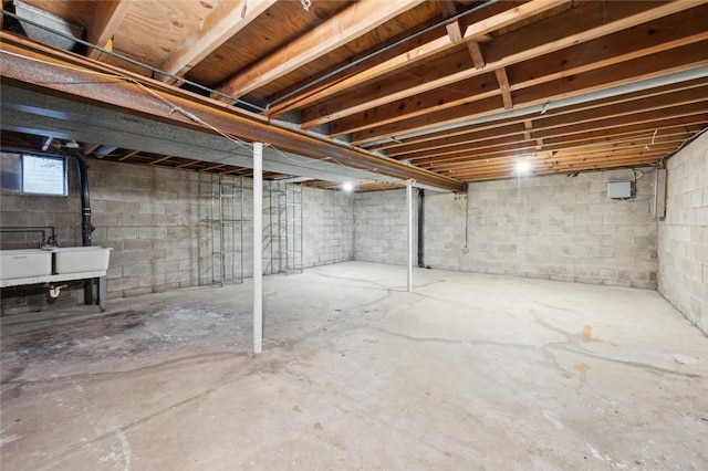 basement featuring sink