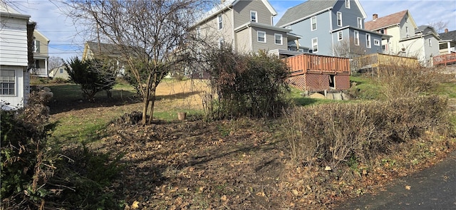 view of yard featuring a deck