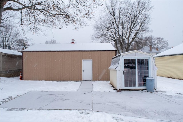 view of snow covered structure